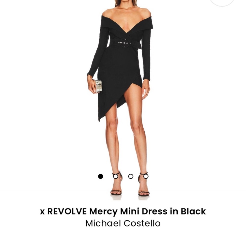 Michael Costello Black Asymmetrical Mini Dress